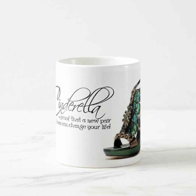 Coffee Mug Cinderella Peacock Feathers Shoes Quote (Center)