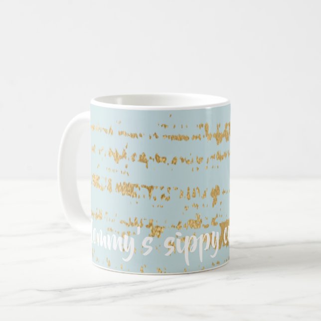 Coffee mug "Classic Gold/Blue Mommy's Sippy Cup" (Front Left)