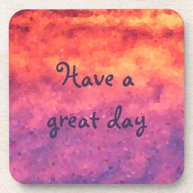 Coffee Mug Coaster, an abstract, modern, colorful Beverage Coaster (Front)