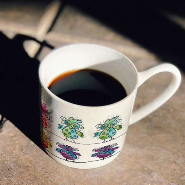 Coffee mug (Colorful Whimsical Birds 01) (Creator Uploaded)