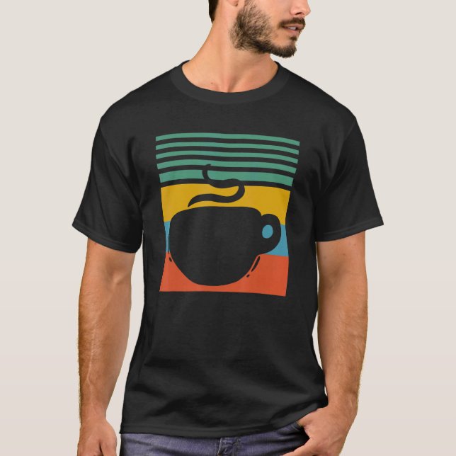 Coffee mug cup of coffee retro Design T-Shirt (Front)