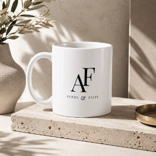 Coffee Mug Custom Couple Wedding Monogram Gift