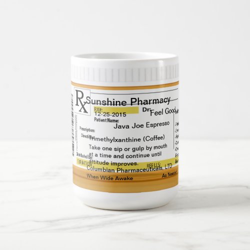 Coffee Mug Customizable Prescription RX