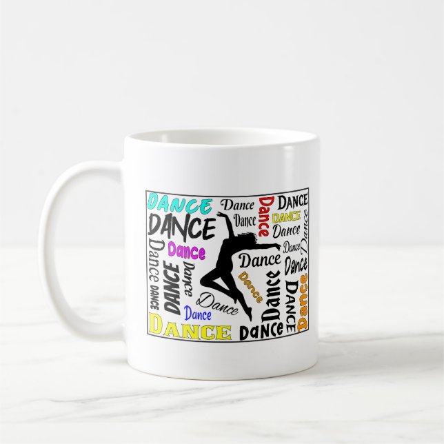 coffee Mug Dance Design in Color (Left)