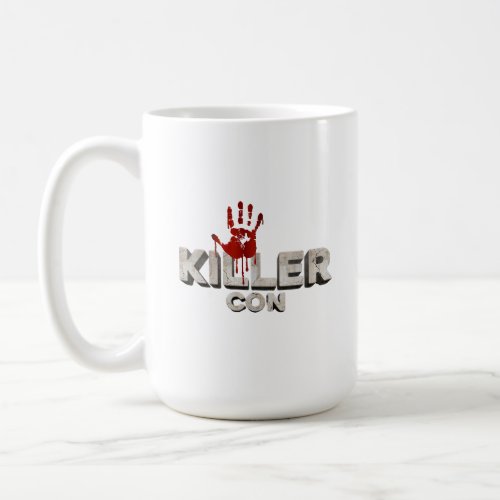 Coffee mug displaying the official Killer Con logo
