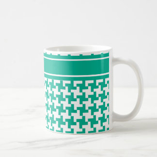Coffee Mug, Emerald Green Dogtooth Check Mug