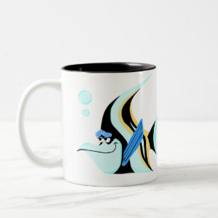 Coffee mug featuring a clear and serene angel fish