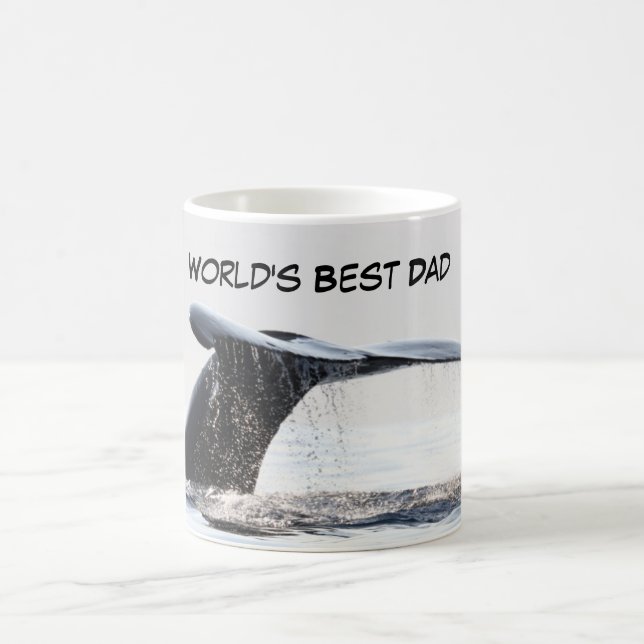 Coffee mug featuring whale fluke (Center)