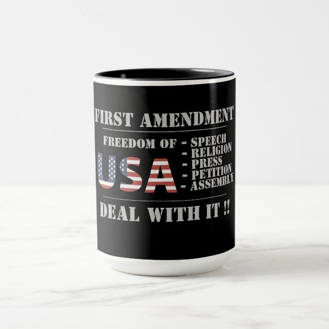 coffee mug  "FIRST AMENDMENT" (Center)
