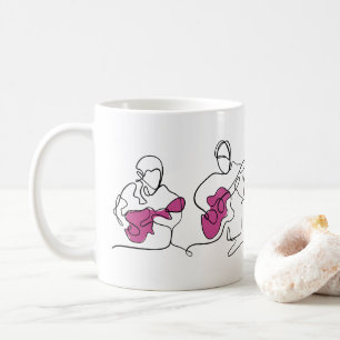 Coffee Mug for Acoustic Guitar Players - Line art