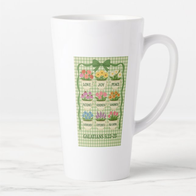 Coffee Mug fruit of the Spirit Tea Cup with Flower (Right)