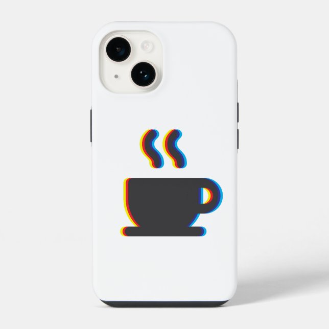 Coffee Mug Glitch Iphone Case (Back)