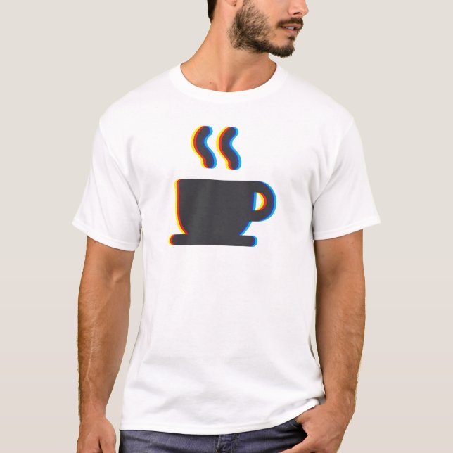 Coffee Mug Glitch T-Shirt (Front)