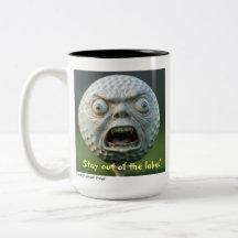 Coffee Mug Golfer, "Stay out of the lake"