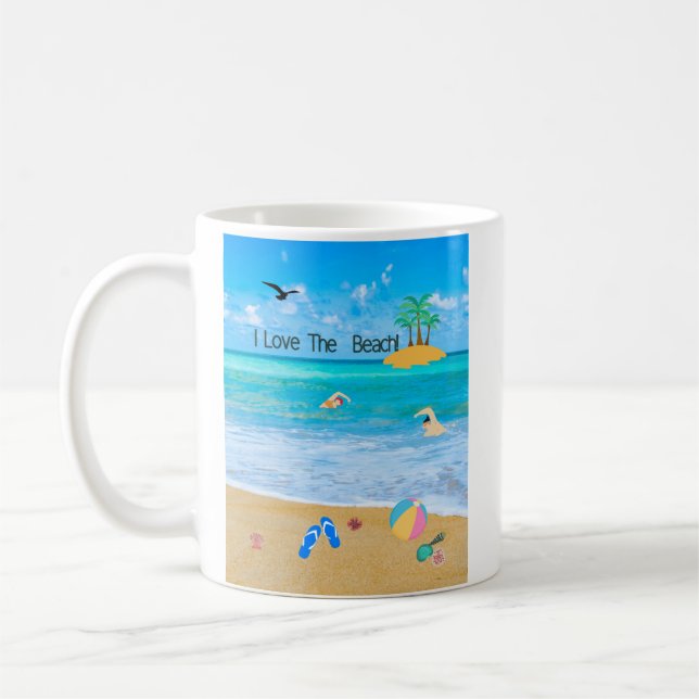 Coffee Mug I Love The Beach  (Left)