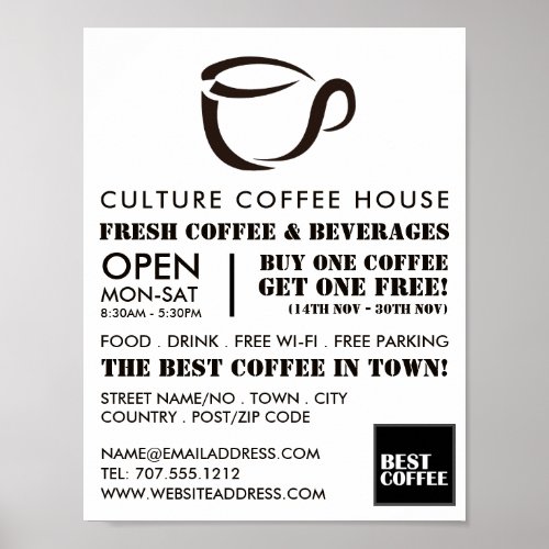 Coffee Mug Icon Barista Caf Coffeehouse Poster