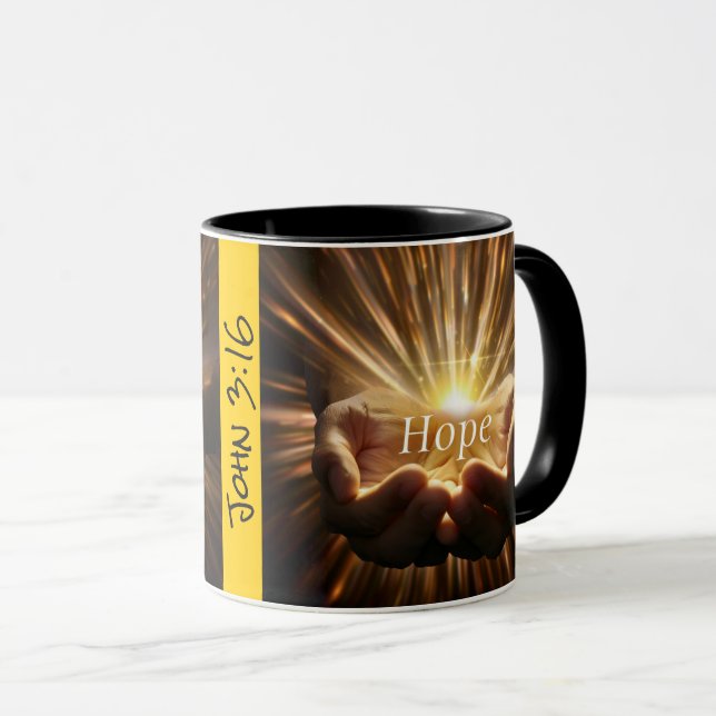Coffee Mug, "John 3:16" Christian Mug (Front Right)