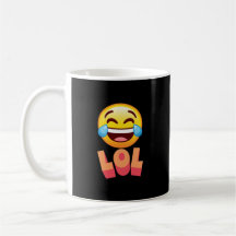 Coffee mug, LOL, Laughing emoji