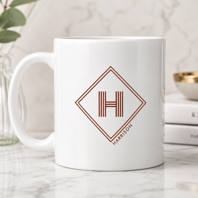 Coffee Mug | Modern Geometric Monogram Initial (Creator Uploaded)