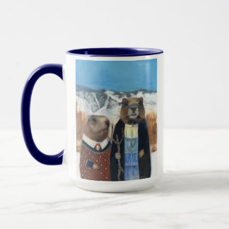 Coffee Mug of Marmots (American Gothic)