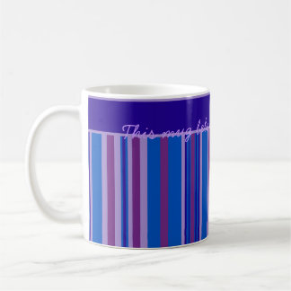 Coffee Mug: Personalize Blue, Mauve, Pink Stripes Mug
