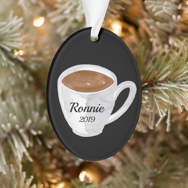 Coffee Mug Personalized Ornament (Tree)