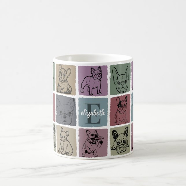 Coffee Mug Personalized Retro French Bulldog Gift (Center)