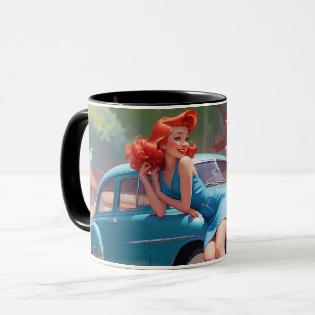 Coffee Mug Pin Up Girl Great GIFT! (Front Left)