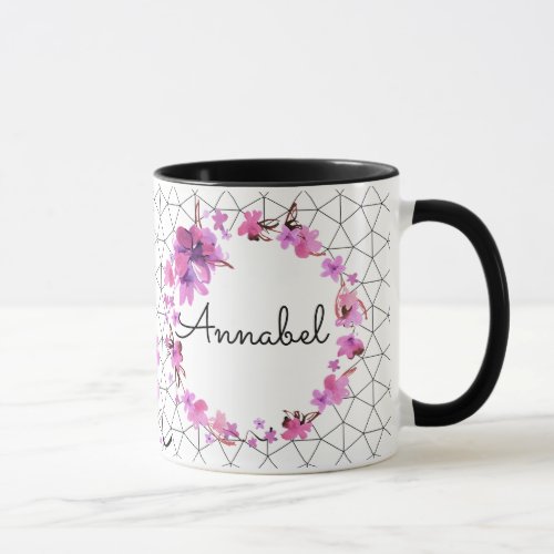 Coffee Mug Pink Flowers Mug Wrap Sublimation