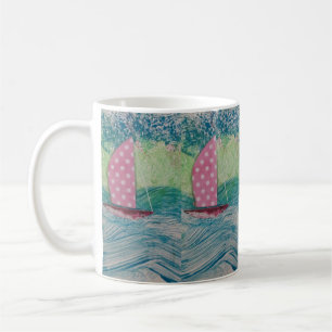 Coffee Mug - Pink Polka-dot Sail