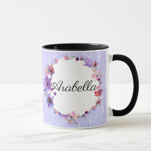 Coffee Mug: Purple Flowers Mug Wrap Sublimation