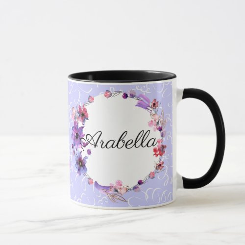 Coffee Mug Purple Flowers Mug Wrap Sublimation