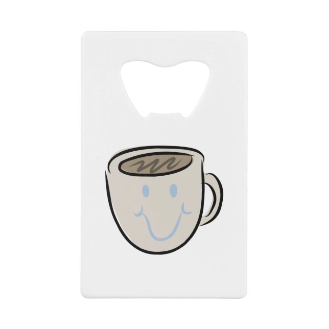 Coffee Mug Smile Credit Card Bottle Opener (Front)