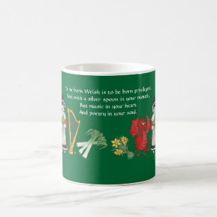 Coffee Mug: Welsh Emblems and Quote Mug