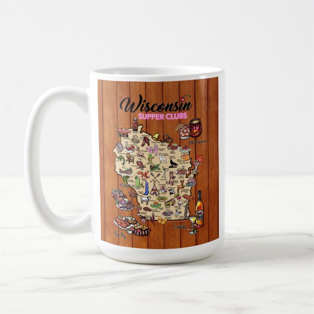 Coffee Mug - Wisconsin Supper Club Map (Left)