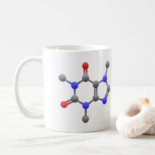 Coffee Mug with 3D Molecular Structure of Caffeine
