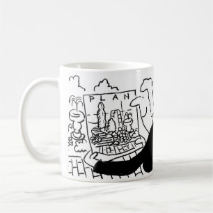 Coffee Mug with a Garden Designer Illustration