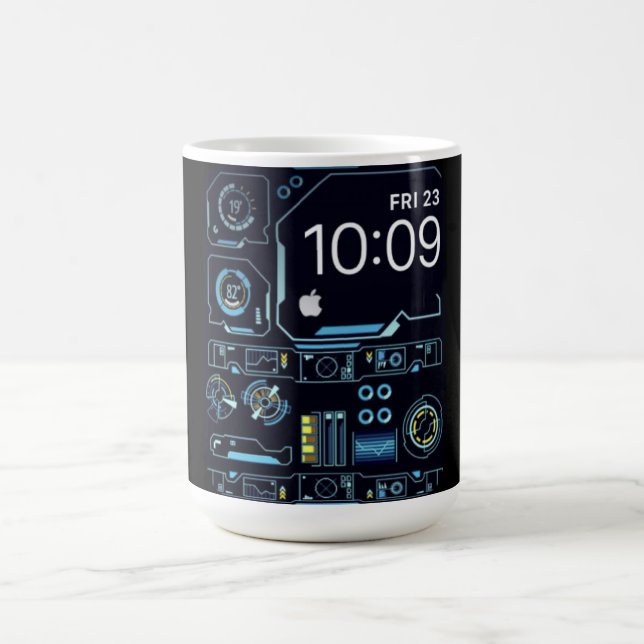 Coffee Mug with a Humorous Digital Design (Center)