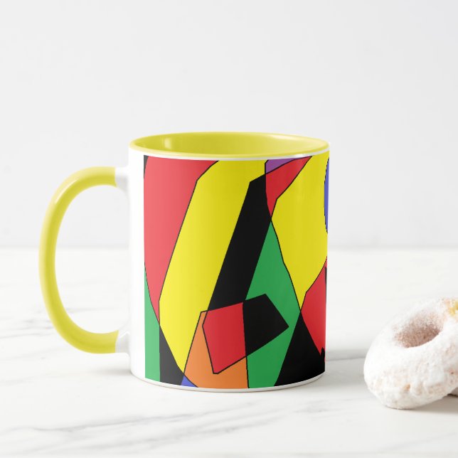 Coffee Mug with Art Colors Design (With Donut)