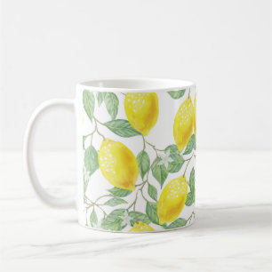 Coffee Mug with Artistically Designed Lemon Vine