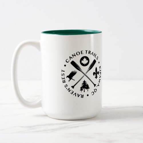 Coffee mug with Canoe Trails Crossed Paddles