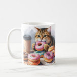 Coffee Mug With Cat And Donuts - Coffee &amp; A Donut at Zazzle