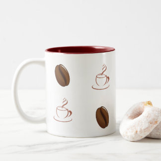 Coffee mug with coffee bean pattern