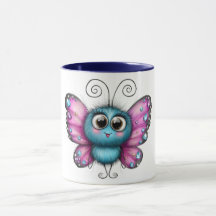 Coffee mug with design of adorable butterfly