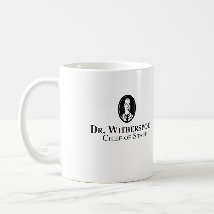 Coffee mug with "Dr. Witherspoon" logo