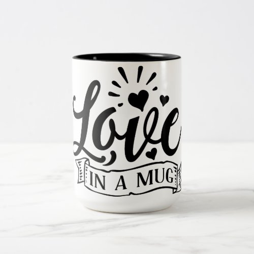 Coffee Mug with Elegant Love Script