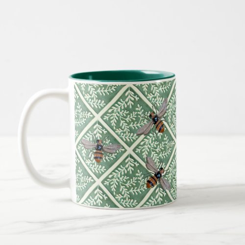  Coffee Mug with green foliage and bees