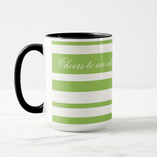 Coffee Mug With Green Stripes (Left)