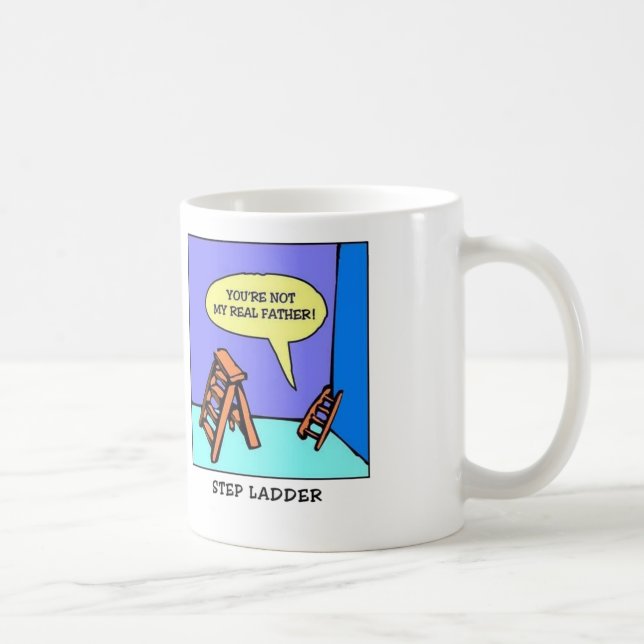 Coffee Mug With Hilarious Pun (Step Ladder) (Right)