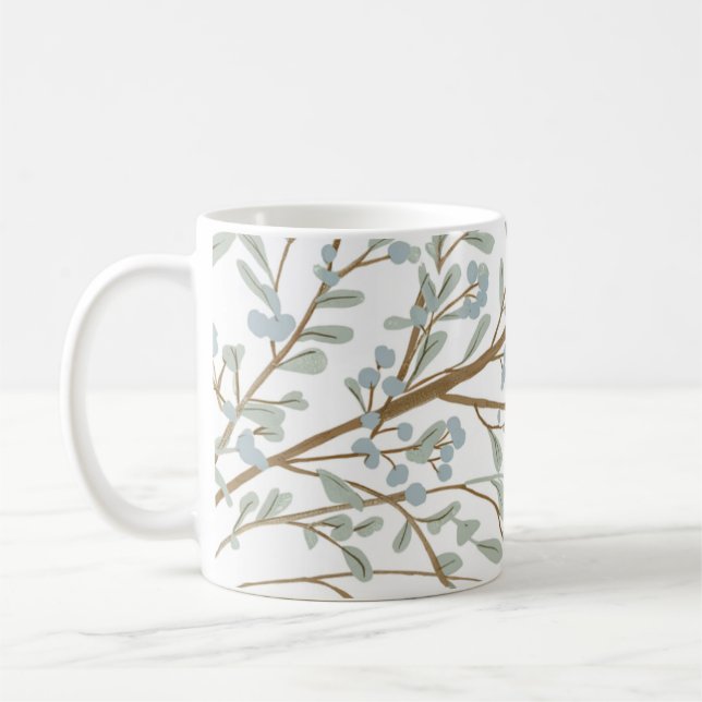coffee mug with leaves and tree branches  (Left)